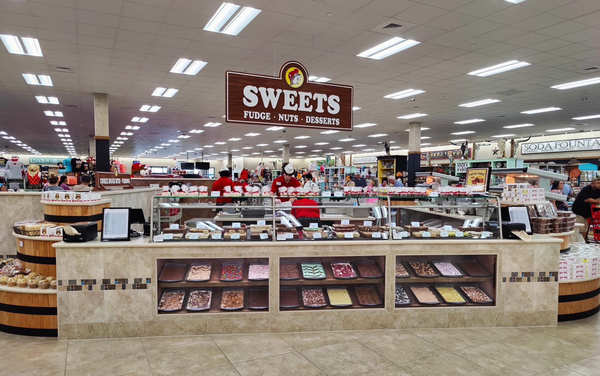 Wall of snacks at Buc-ee's convenience store in Texas