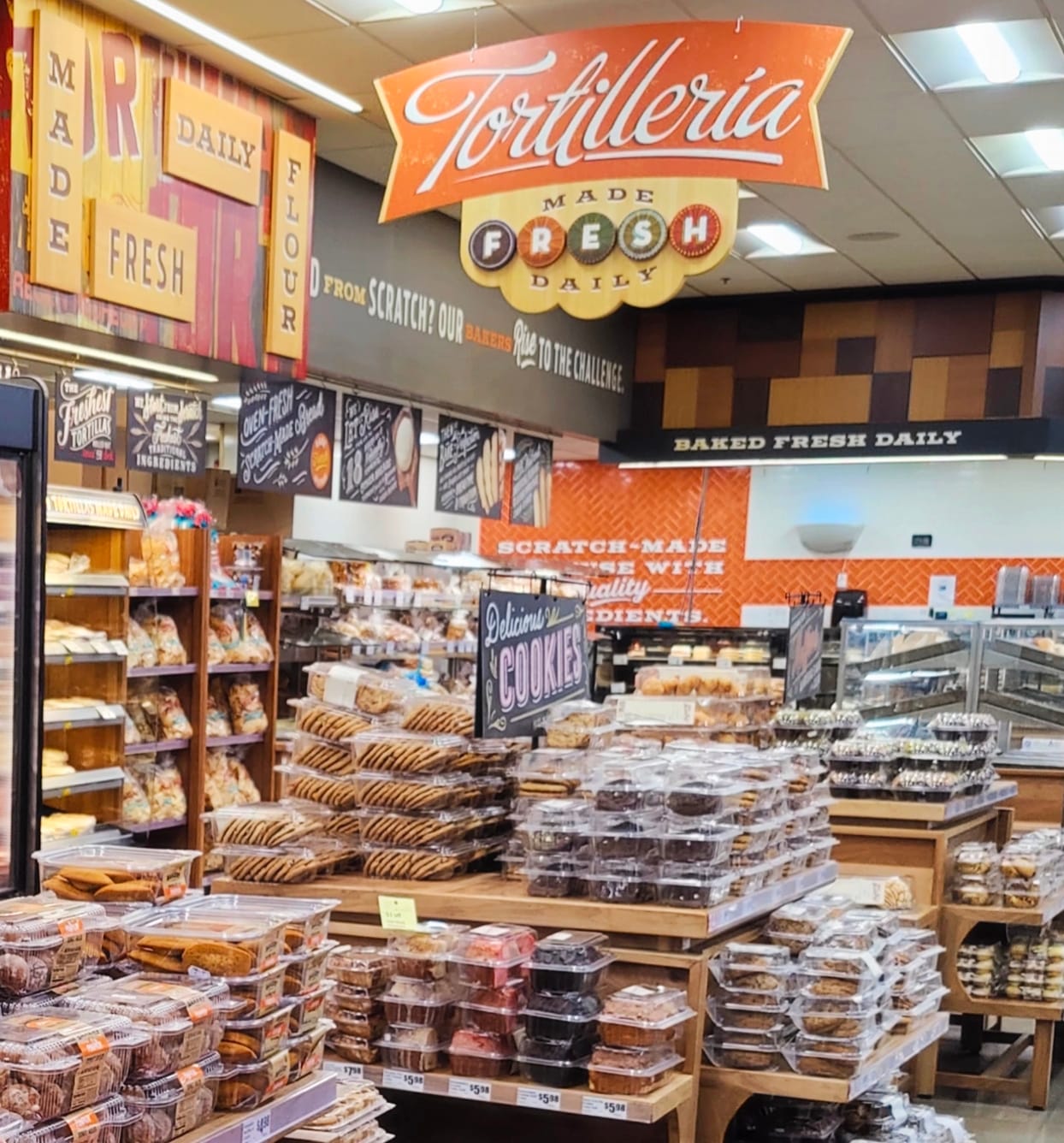 Tortilla chip and salsa aisle at an Austin, Texas grocery store